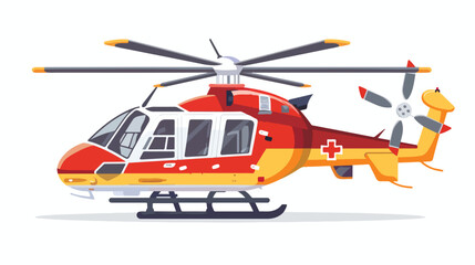 Obraz na płótnie Canvas Sky ambulance helicopter icon. Flat illustration of s