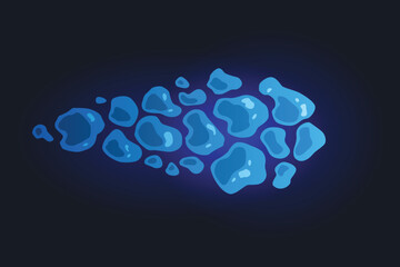 Cartoon laser gun beam. Alien combat weapon rays. Futuristic shot effect. Destructive plasma flow. Bomb blaster attack explosion. Vector game element