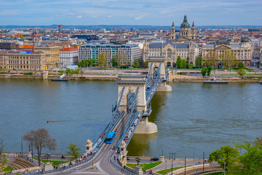 Chain bridge in Budapest, Hungary.