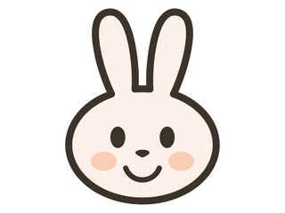 うさぎさんのにっこり笑顔イラスト