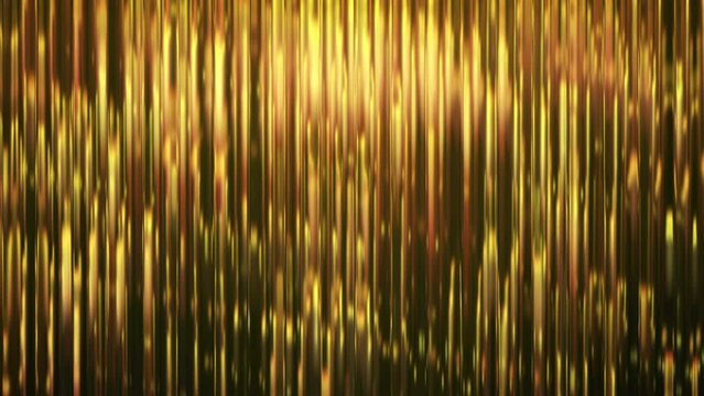 Glittering golden glowing blurred lines abstract video. Luxury blurred background pattern 3D motion loop animation