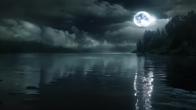 With only the moon as a witness the lakes dark waters hold secrets and mysteries waiting to be discovered in the haunting beauty of . .