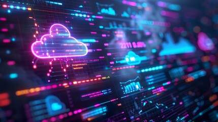 Cloud Monitoring with a dashboard displaying real-time performance metrics