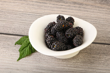 Natural organic blackberry in the bowl