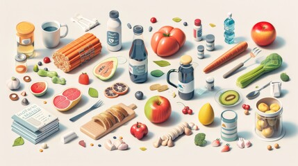 Food and Nutrition: A 3D vector infographic illustrating the importance of regular physical activity for overall health
