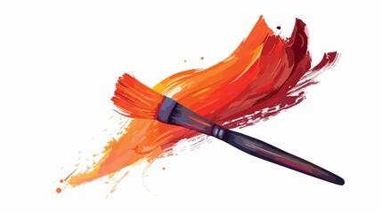 Obraz na płótnie Canvas Smudge and smear a color brush on a white background