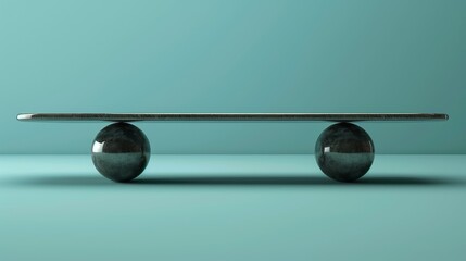 Physics: A 3D vector illustration of a scale balancing two weights