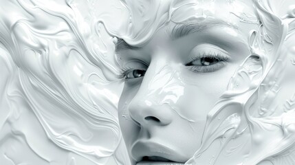 A breathtaking white-toned picture, portraying flawless skin and extensive area for text.