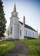 Fototapeta na wymiar Port Gamble Historic District, National Historic Landmark in Washington State
