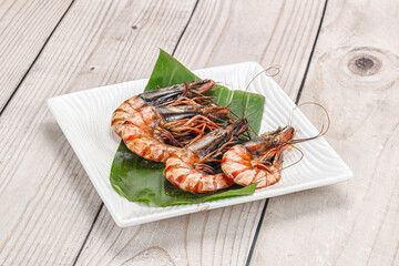 Cooked tiger prawn in the pate