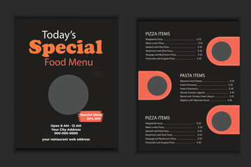 food menu restaurant