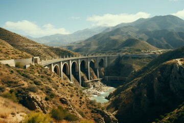 a hydroelectric dam, showcasing the harmony between nature and sustainable energy