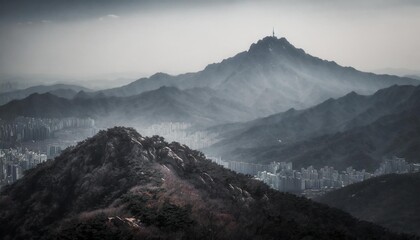 dobongsan mountain north of seoul south korea taken in novembe