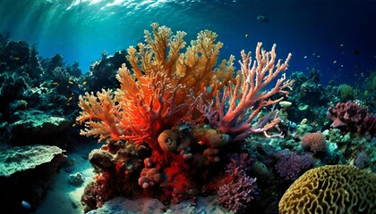 colorful coral reef cut out