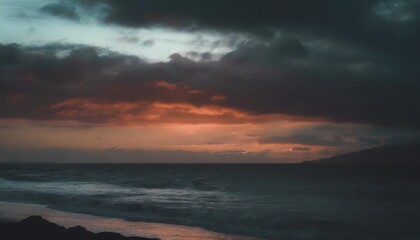 Fototapeta na wymiar red sunset over the ocean