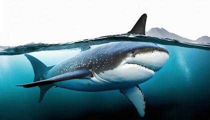 whale shark isolated on white background as transparent png generative ai animal