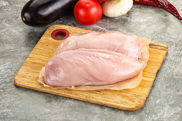 Raw chicken breast for cooking