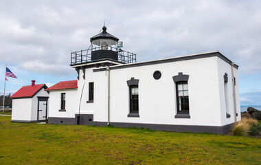 Fototapeta na wymiar Point No Point Lighthouse, Lighthouse in Hansville, Washington State