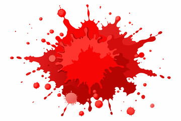 red-color--watercolor-splash--white-background