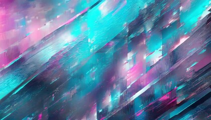 abstract blue mint and pink background with interlaced digital glitch and distortion effect...