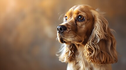 Elegant Cocker Spaniel with Glossy Coat in Gentle Pose Showcasing Breed s Refinement