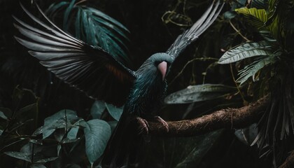 tropical bird aviary in a zoo various exotic birds perched and in flight lush vegetation capturing the diversity and beauty of avian species photo - obrazy, fototapety, plakaty