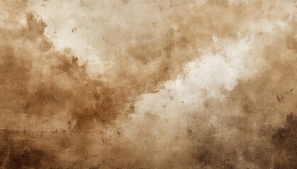 old brown paper parchment background design with distressed vintage stains and ink spatter and white faded shabby center elegant antique beige color