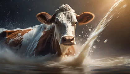 Ingelijste posters photo of milk and cow © Robert