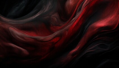 abstract dark backgorund in red and black tones of wavy substances - obrazy, fototapety, plakaty