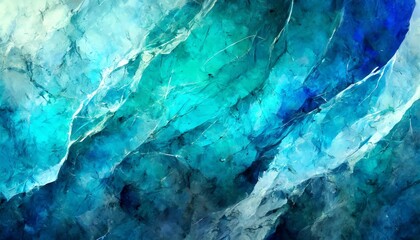 abstract fractal colorful blue aquamarine cerulean mint azure marbled stone wall concete cement...