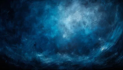 Foto op Aluminium dark blue grungy canvas background or texture with dark vignette borders © Robert
