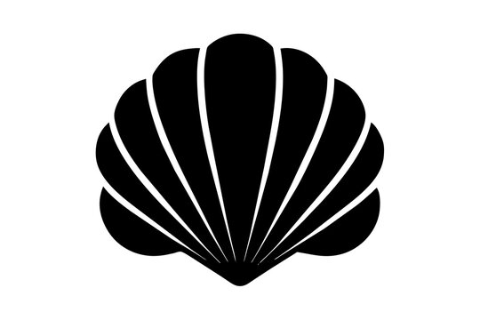 recommend clip art: scallop silhouette vector art illustration