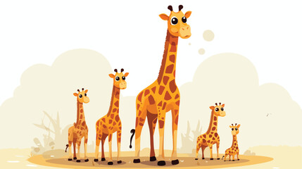 Giraffe doodles draw art background cutes 2d flat c