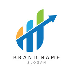 financial logo creative arrow diagram market design template