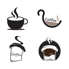 Coffee logo design template, Vector coffee logo for coffee shop, and any business related to coffee