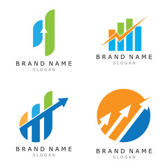 financial logo creative arrow diagram market design template