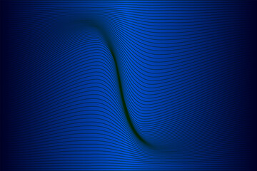 Abstract wave lines with a gradient dark blue color background. Quiet background.

