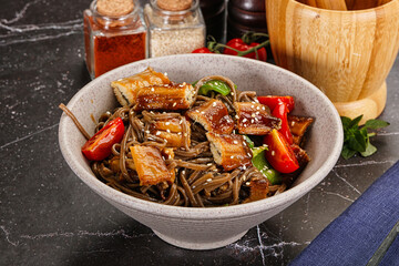 Buckwheat Soba with eel and vegetavles
