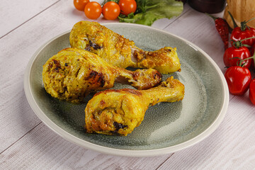 Roasted Chicken leg drumsticks with curry sauce