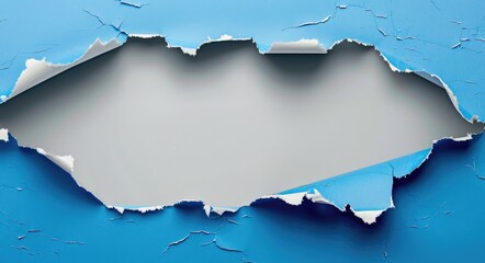 Obraz premium Torn Blue Paper Banner with Pandering Label - Ripped Grey Text Word on Header