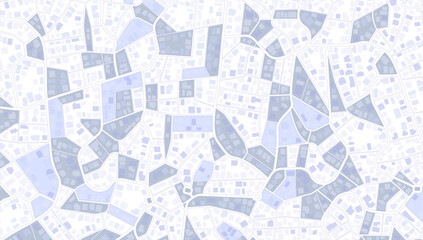 Close-up of a city street map. Geography distance plan. Various sizes and shapes. The street map. Flat vector illustration