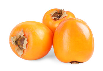 Delicious ripe juicy persimmons isolated on white