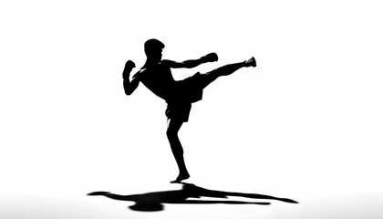 Muay Thai in the black and white version