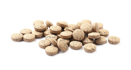 Fototapeta na wymiar Vitamin pills isolated on white. Health supplement