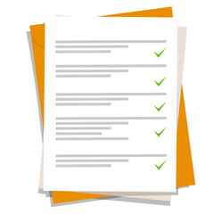 Folder with checklist icon - obrazy, fototapety, plakaty