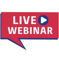 Live Webinar Button label, online Webinar