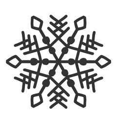 snowflake winter nine icon silhouette