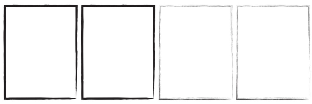 brush rectangles for decorative design. Geometric shape. Vector illustration. Stock image.