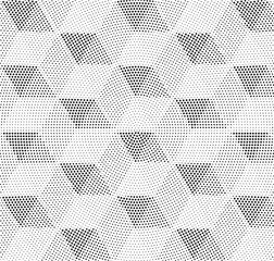 Halftone vector background. Monochrome halftone pattern. Abstract geometric dots background. Pop Art comic gradient black white texture. Design for presentation banner, poster, flyer, business card.