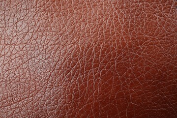 Fototapeta premium Texture of brown leather as background, top view
